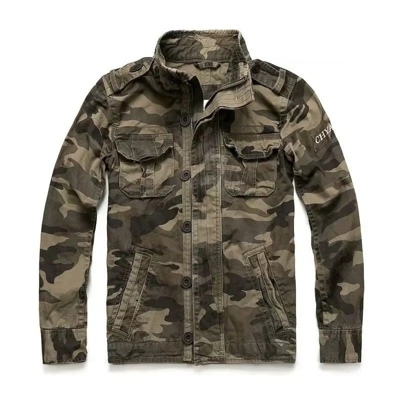 Men's Military Field Jacket - Brown Camouflage