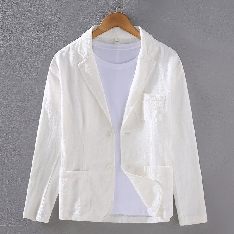 Men's Unstructured Blazer - White