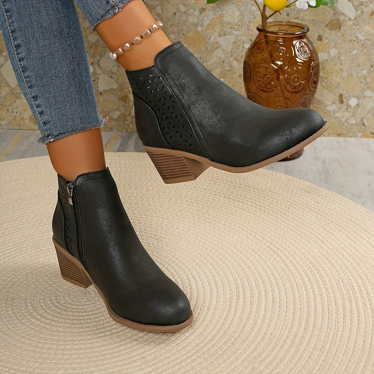 Women's Faux Leather Ankle Boots