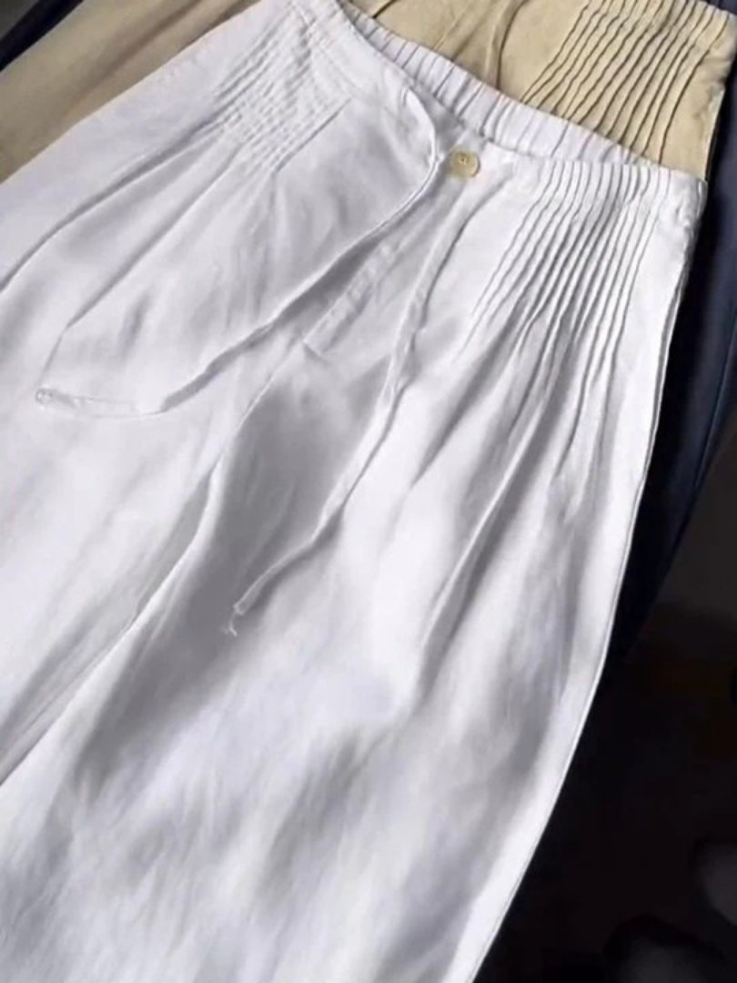Women's Wide-Leg Trousers - White