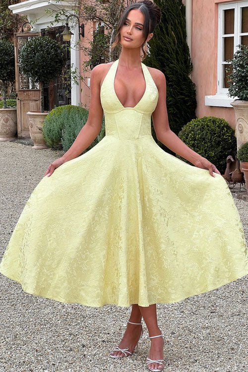 Women's Halter Party Midi Dress