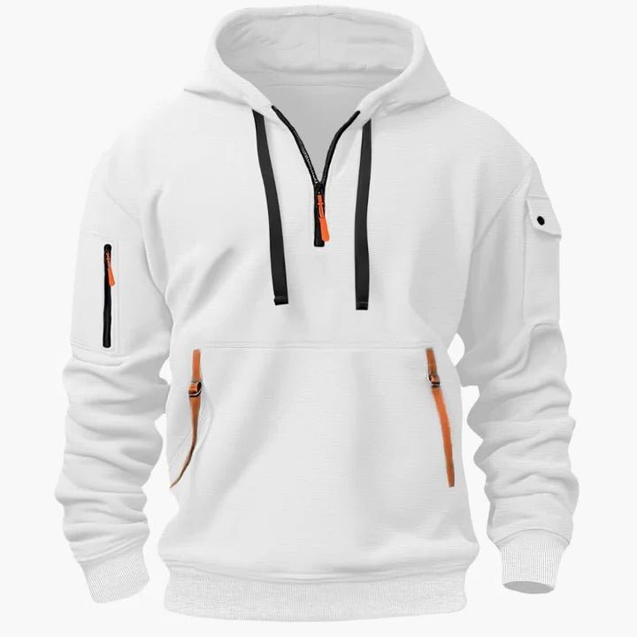 Men's Quarter-Zip Utility Hoodie - White